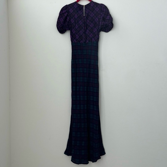 Rahi Plaid Cher Dress in Purple Green Size XS - Picture 5 of 11